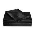 Bella & Whistles Bella & Whistles LEV652XXBLAC03 Satin Charmeuse Sheet Set  Black - Queen LEV652XXBLAC03